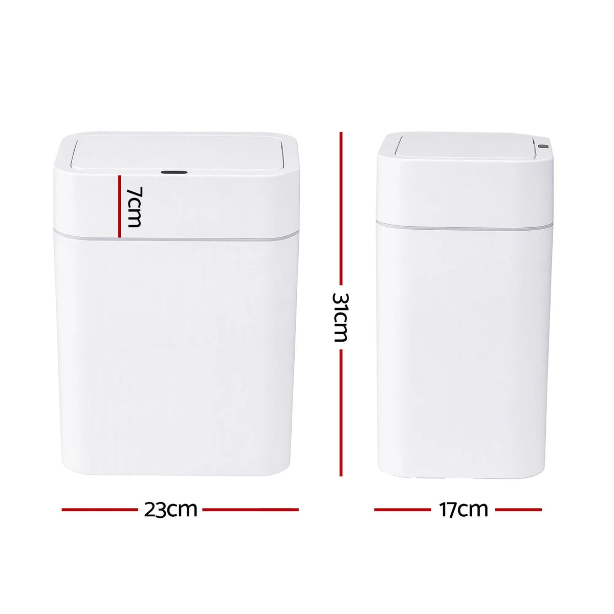 Artiss Rubbish Bin 12L 2-Pack Sensor Kitchen Automatic Motion Touchless White - Image 3