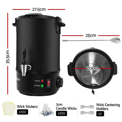 Devanti 6L Wax Melter Candle Making 1520W Melting Pot Furnace Quick Pour Spout Soy Soap - Image 2