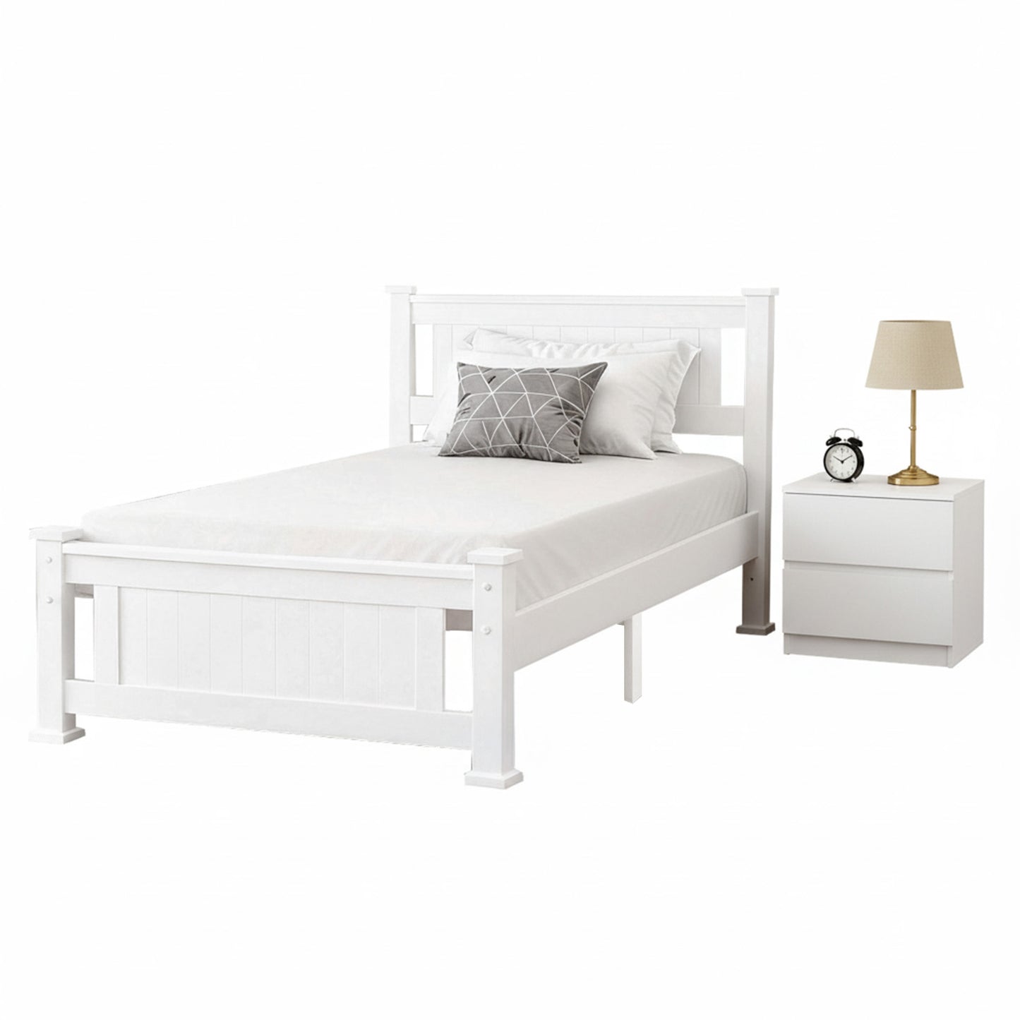Artiss King Single Bed Frame and Bedside Table - Image 3
