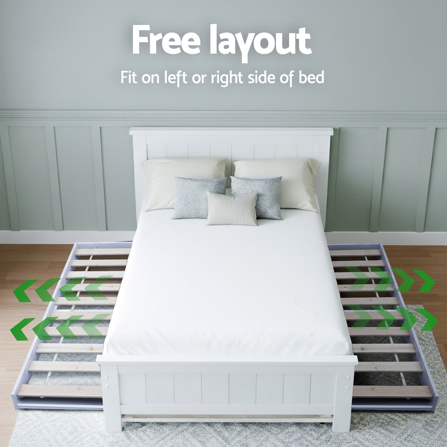 Artiss King Single Bed Frame and Bedside Table - Image 6