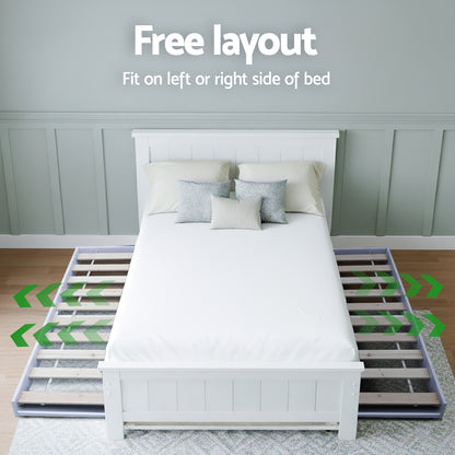 Artiss King Single Bed Frame and Bedside Table - Image 6