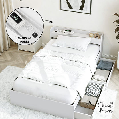 Artiss Single Bed Frame and Bedside Table - Image 5