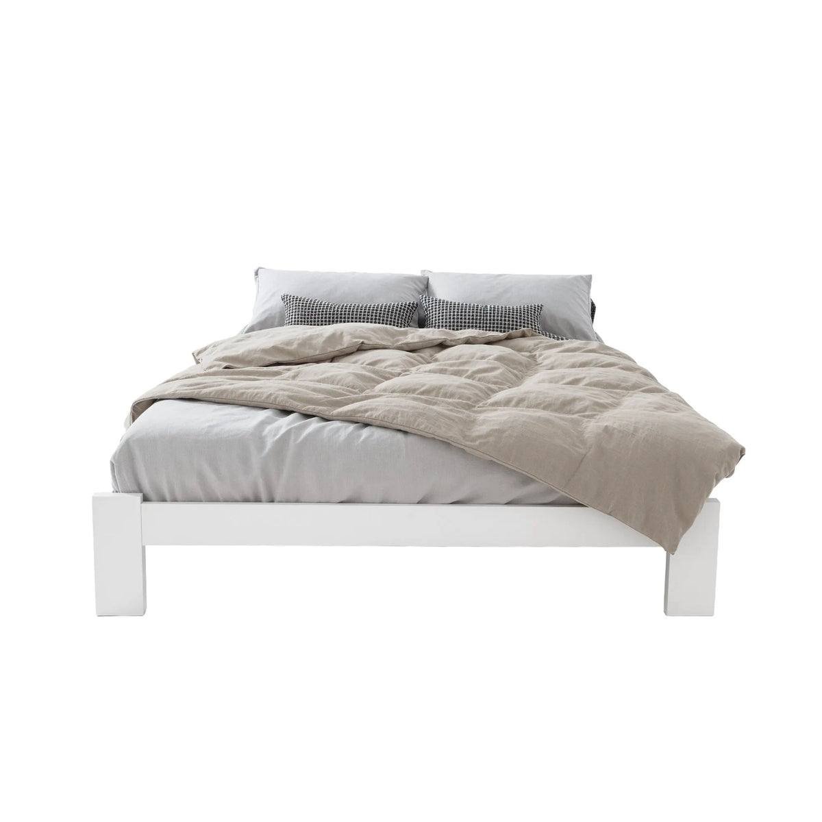 Artiss Bed Frame Double Size Wooden White JADE - Image 2