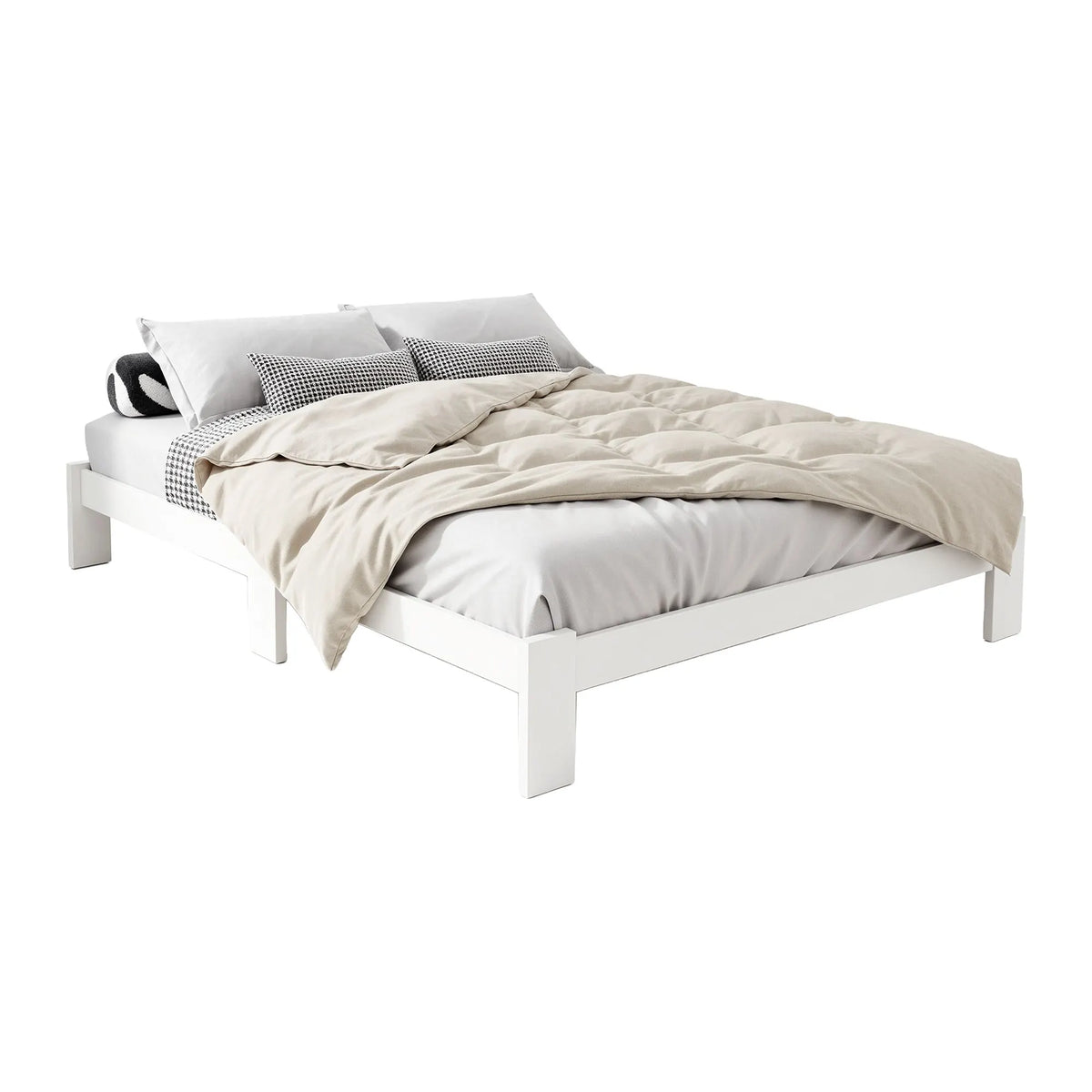 Artiss Bed Frame Double Size Wooden White JADE - Image 8