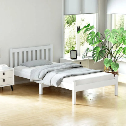 Artiss Bed Frame King Single Size Wooden White SOFIE