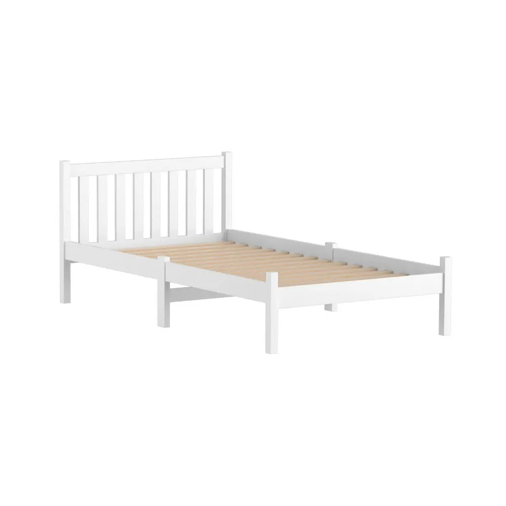 Artiss Bed Frame King Single Size Wooden White SOFIE - Image 2