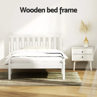 Artiss Bed Frame King Single Size Wooden White SOFIE - Image 5
