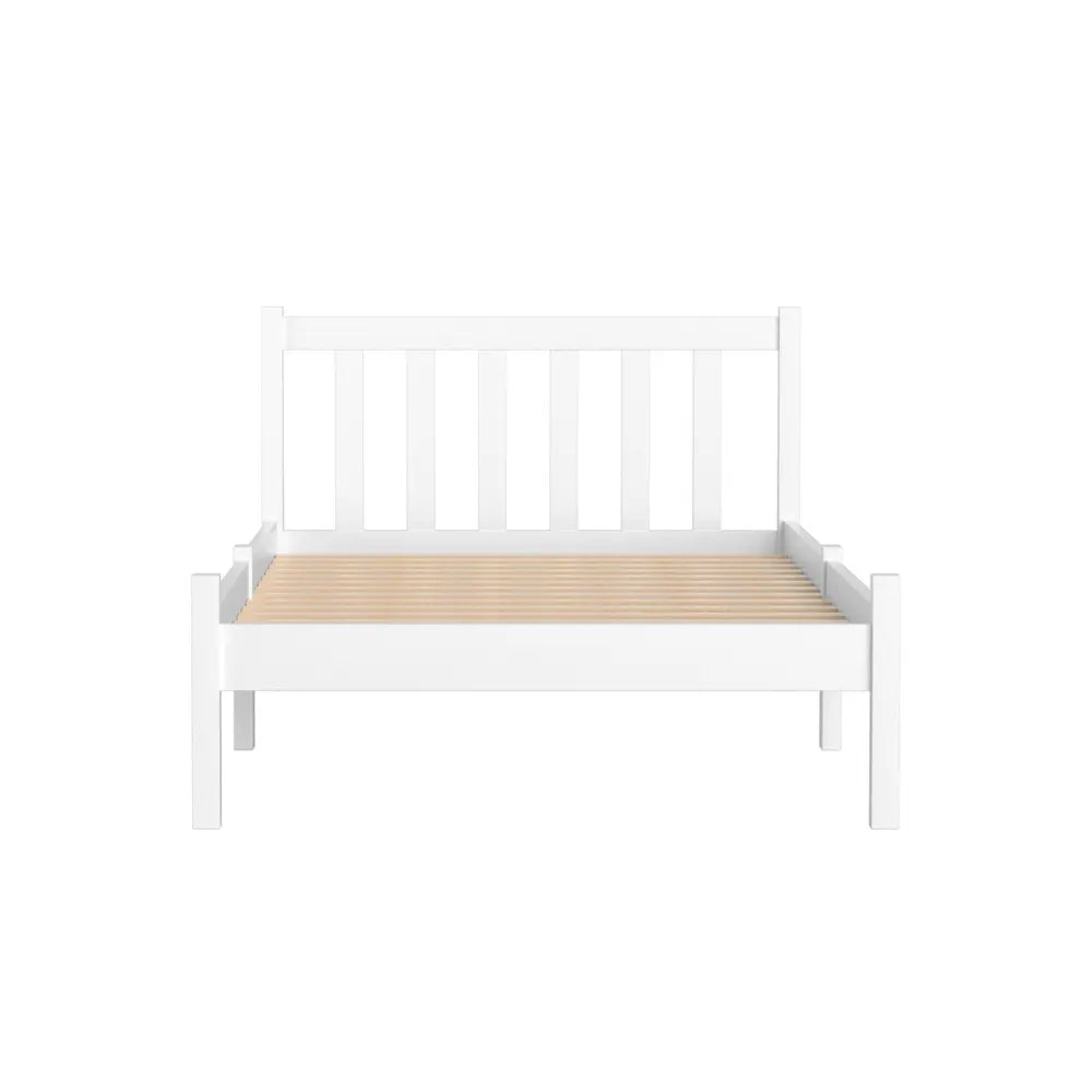Artiss Bed Frame Single Size Wooden White SOFIE - Image 4