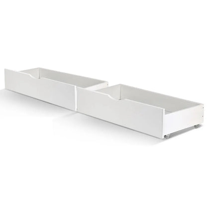 Artiss 2x Bed Frame Storage Drawers Trundle White - Image 8