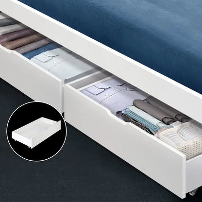 Artiss 2x Bed Frame Storage Drawers Trundle White - Image 7