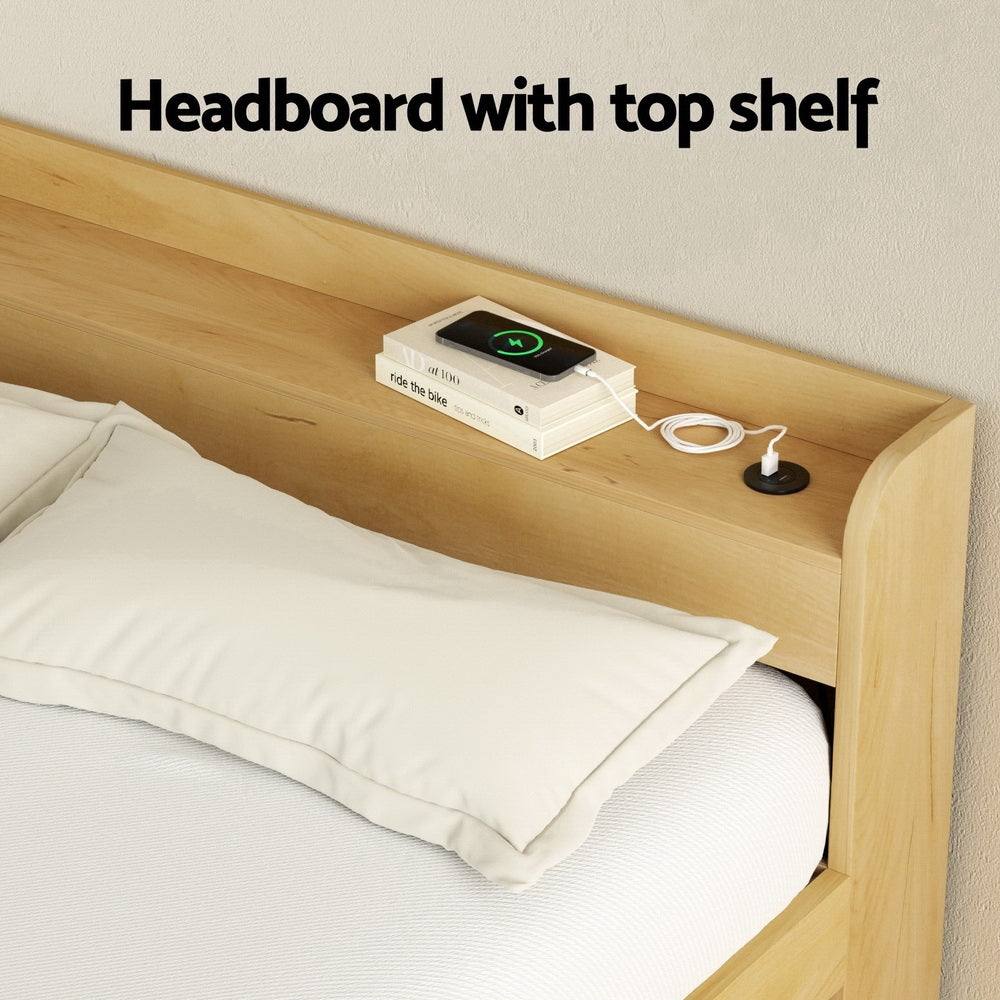 Artiss Bed Frame Double Size with Charging Ports and 2 Drawers AURA - Image 8