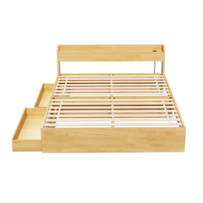 Artiss Bed Frame Queen Size with Charging Ports and 2 Drawers AURA - Image 2