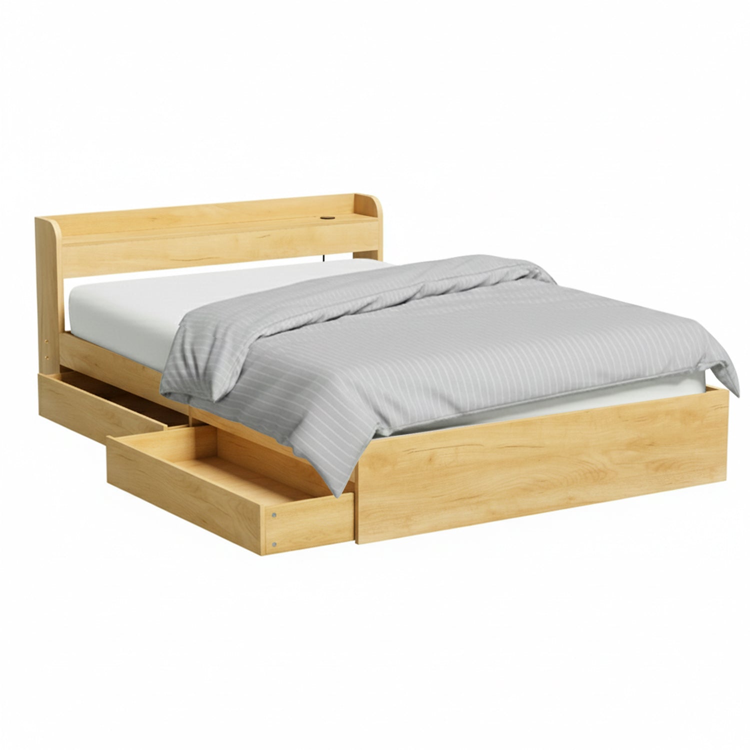 Artiss Bed Frame Queen Size with Charging Ports and 2 Drawers AURA - Image 4