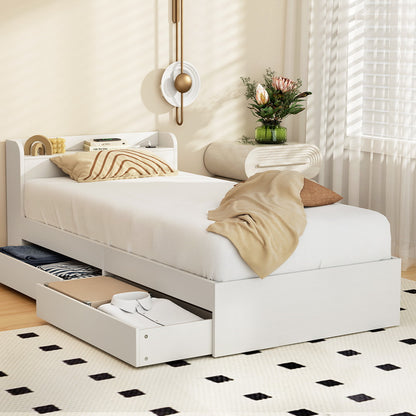 Artiss Bed Frame Single Size with Charging Ports and 2 Drawers AURA - Image 8