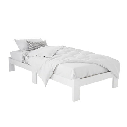 Artiss Bed Frame King Single Size Wooden White JADE