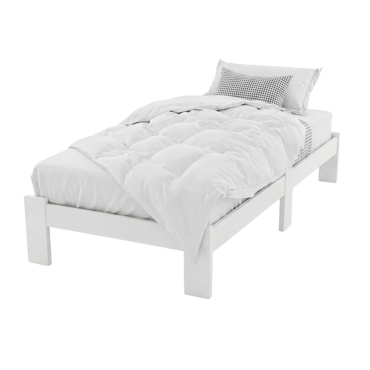 Artiss Bed Frame King Single Size Wooden White JADE - Image 3