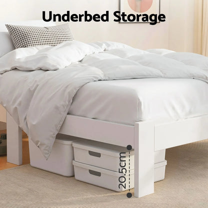 Artiss Bed Frame King Single Size Wooden White JADE - Image 4