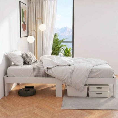 Artiss Bed Frame King Single Size Wooden White JADE - Image 6