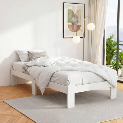 Artiss Bed Frame King Single Size Wooden White JADE - Image 8