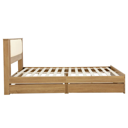 Artiss Queen Bed Frame with 2 Drawers, PU Leather Headboard & Charging Station - Image 5