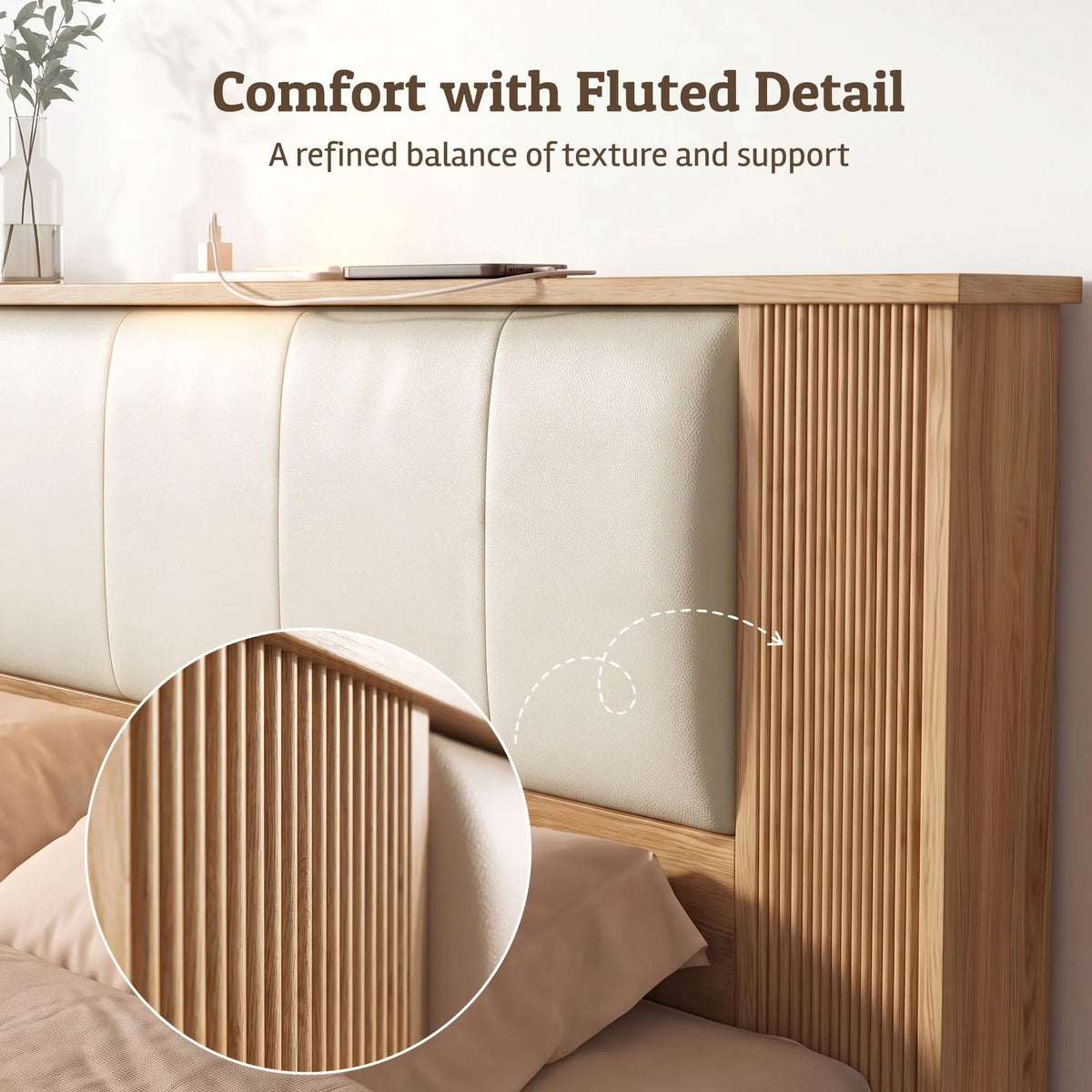 Artiss Queen Bed Frame with 2 Drawers, PU Leather Headboard & Charging Station - Image 9
