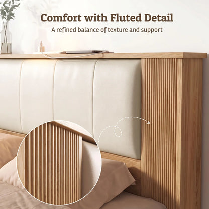 Artiss Queen Bed Frame with 2 Drawers, PU Leather Headboard & Charging Station - Image 9