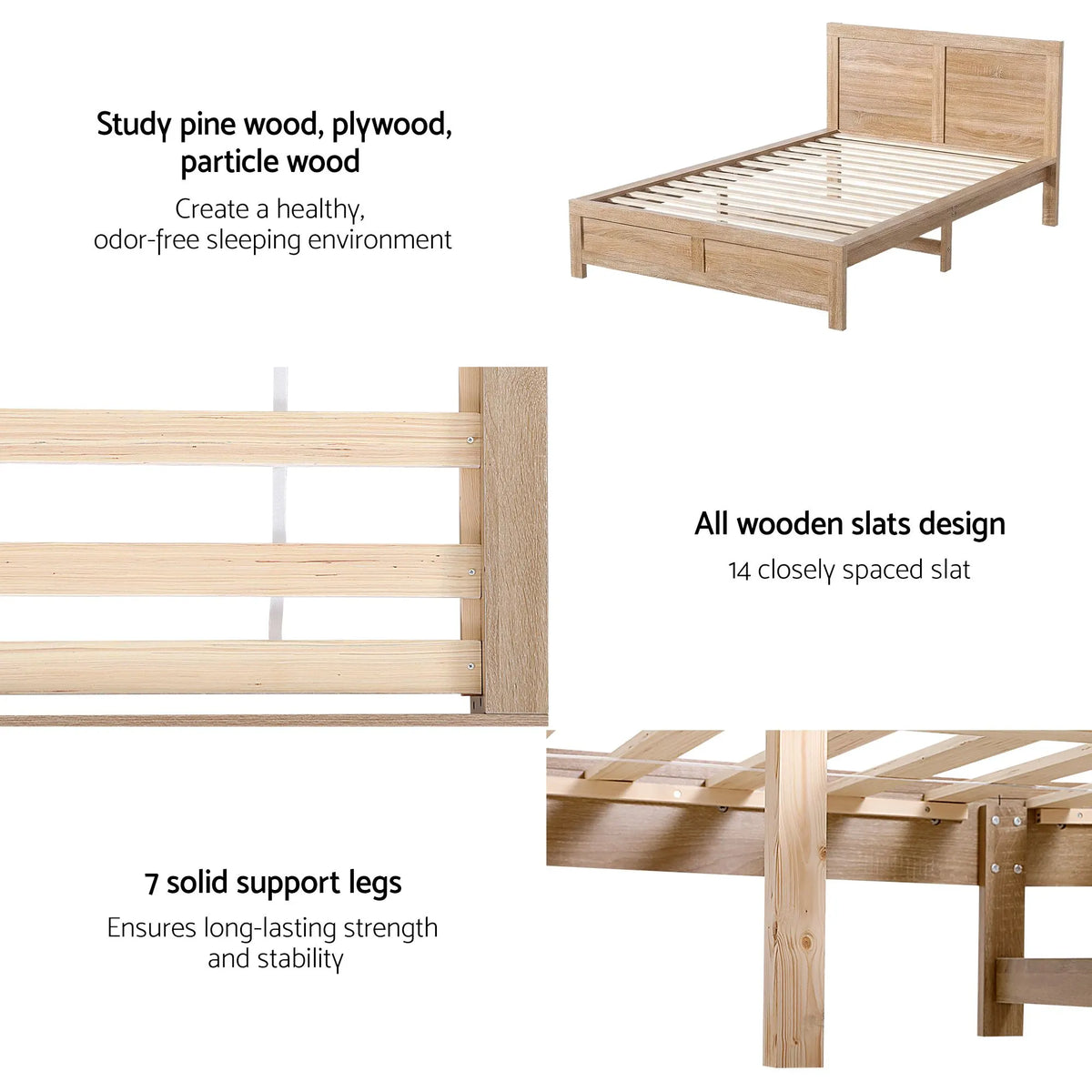 Artiss King Single Size Bed Frame with 2 Drawers Bedroom Furniture - Image 7