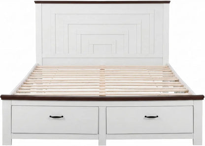 Artiss Double Wooden Bed Frame and 2 Bedside Table Bedroom Furniture Set - Image 5
