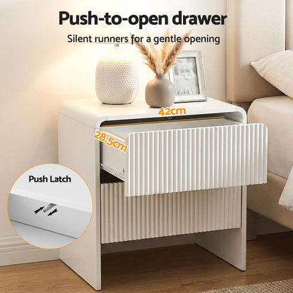 Artiss Double Wooden Bed Frame and 2 Bedside Table Bedroom Furniture Set - Image 8