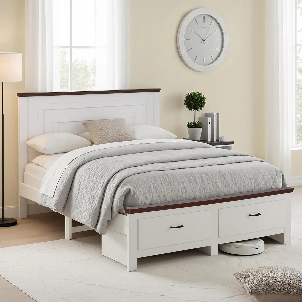 Artiss Queen Wooden Bed Frame and 2 Bedside Table Bedroom Furniture Set - Image 2