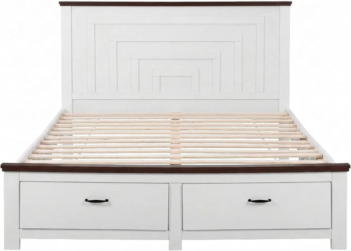 Artiss Queen Wooden Bed Frame and 2 Bedside Table Bedroom Furniture Set - Image 5