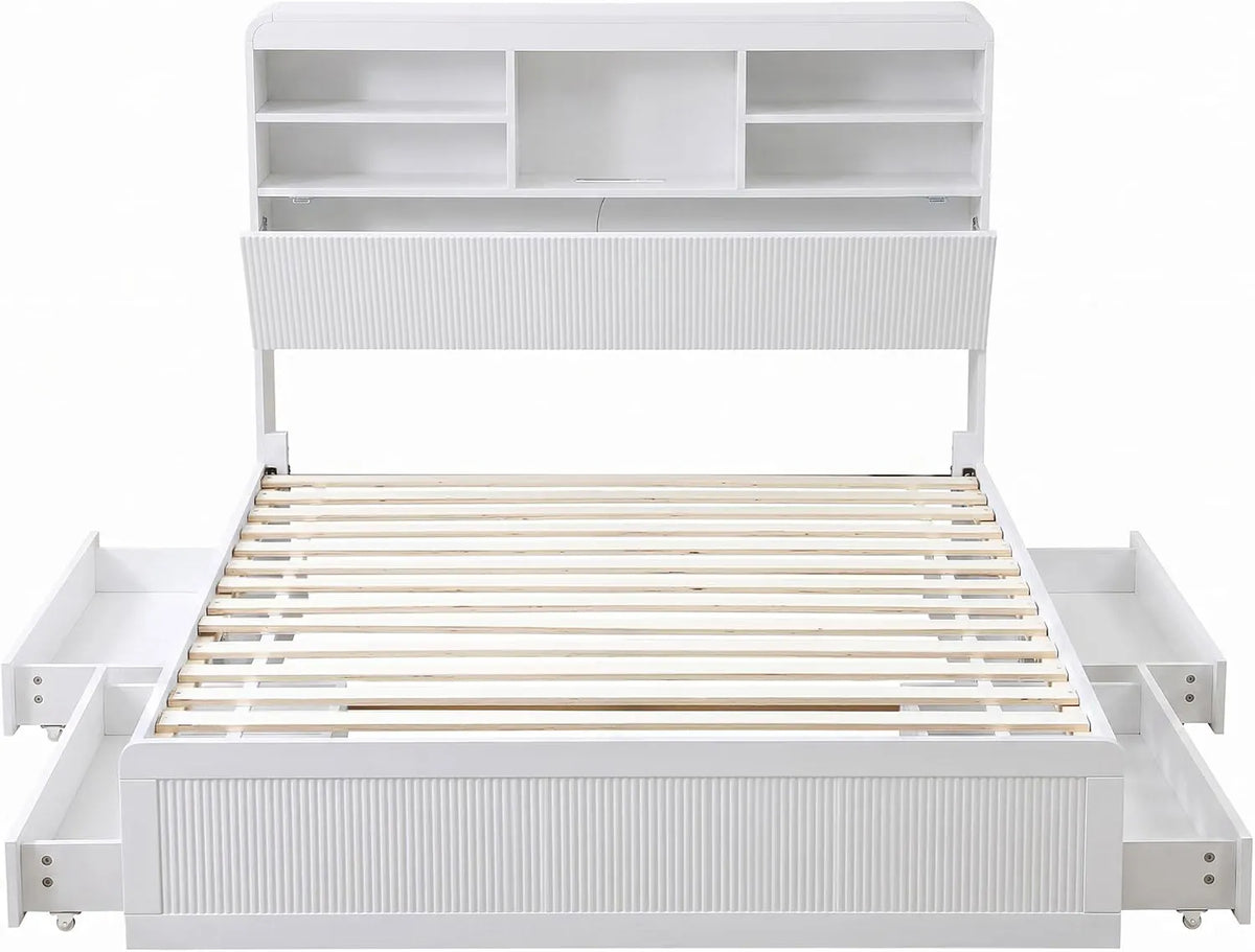 Artiss King Single Bed Frame and 2 Bedside Table Bedroom Furniture Set - Image 4