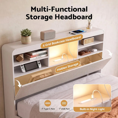 Artiss King Single Bed Frame and 2 Bedside Table Bedroom Furniture Set - Image 9