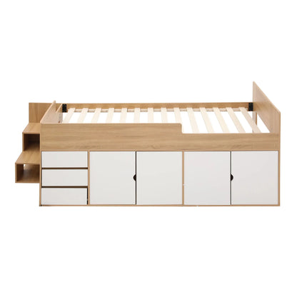 Artiss King Single Bed Frame with Storage, 3 Drawers and Two-Step Access, 2 Cabinets - Image 4