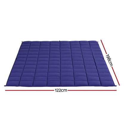Giselle Bedding Weighted Blanket 6.8kg Kids Adults Heavy Gravity Relax Calm Blue - Image 2
