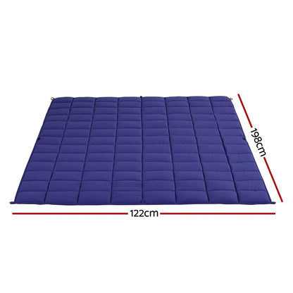 Giselle Bedding Weighted Blanket 6.8kg Kids Adults Heavy Gravity Relax Calm Blue - Image 2