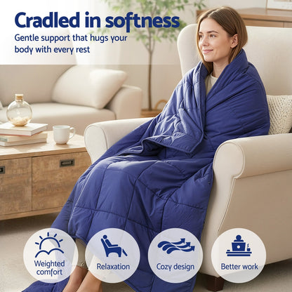 Giselle Bedding Weighted Blanket 6.8kg Kids Adults Heavy Gravity Relax Calm Blue - Image 4