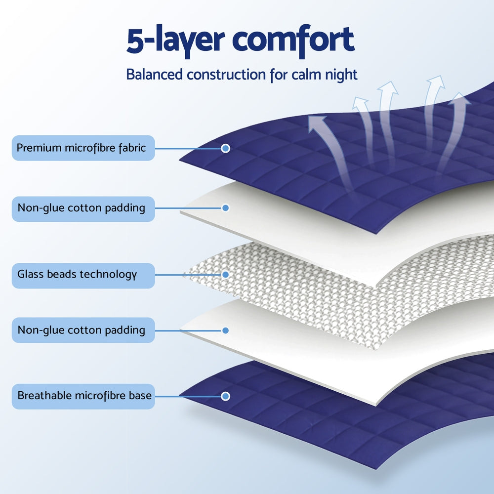 Giselle Bedding Weighted Blanket 6.8kg Kids Adults Heavy Gravity Relax Calm Blue - Image 6