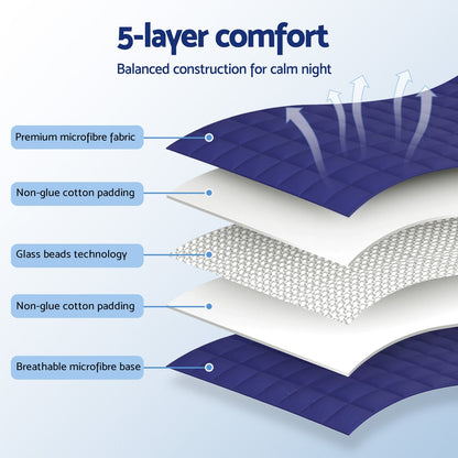 Giselle Bedding Weighted Blanket 6.8kg Kids Adults Heavy Gravity Relax Calm Blue - Image 6