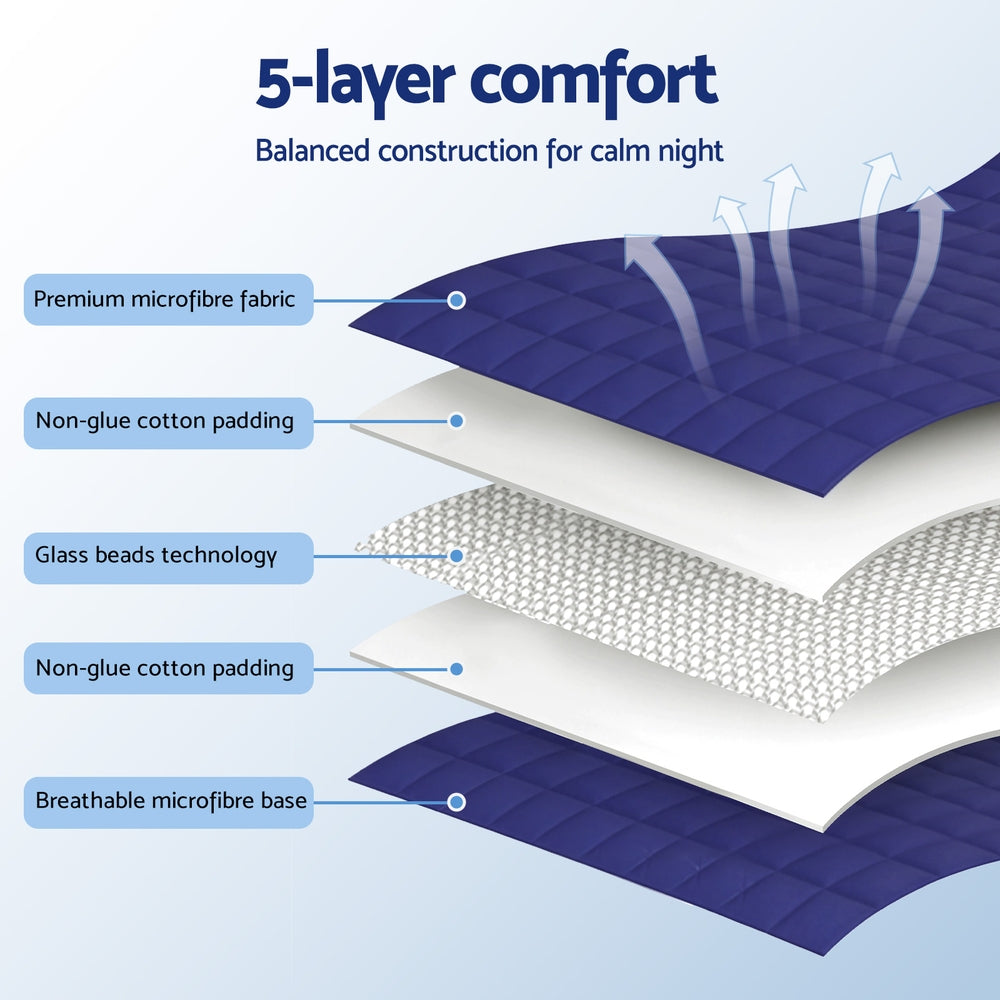Giselle Bedding Weighted Blanket 9KG Kids Adults Heavy Gravity Relax Calm Blue - Image 6