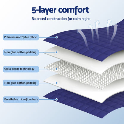 Giselle Bedding Weighted Blanket 9KG Kids Adults Heavy Gravity Relax Calm Blue - Image 6