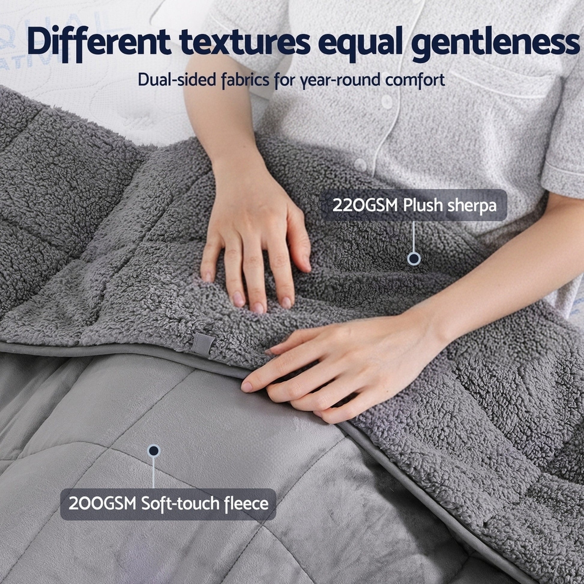 Giselle Bedding Weighted Blanket Fleece Sherpa Heavy Blanket 4.5KG - Image 8