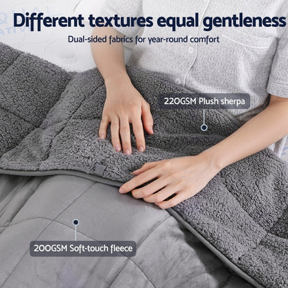 Giselle Bedding Weighted Blanket Fleece Sherpa Heavy Blanket 4.5KG - Image 8