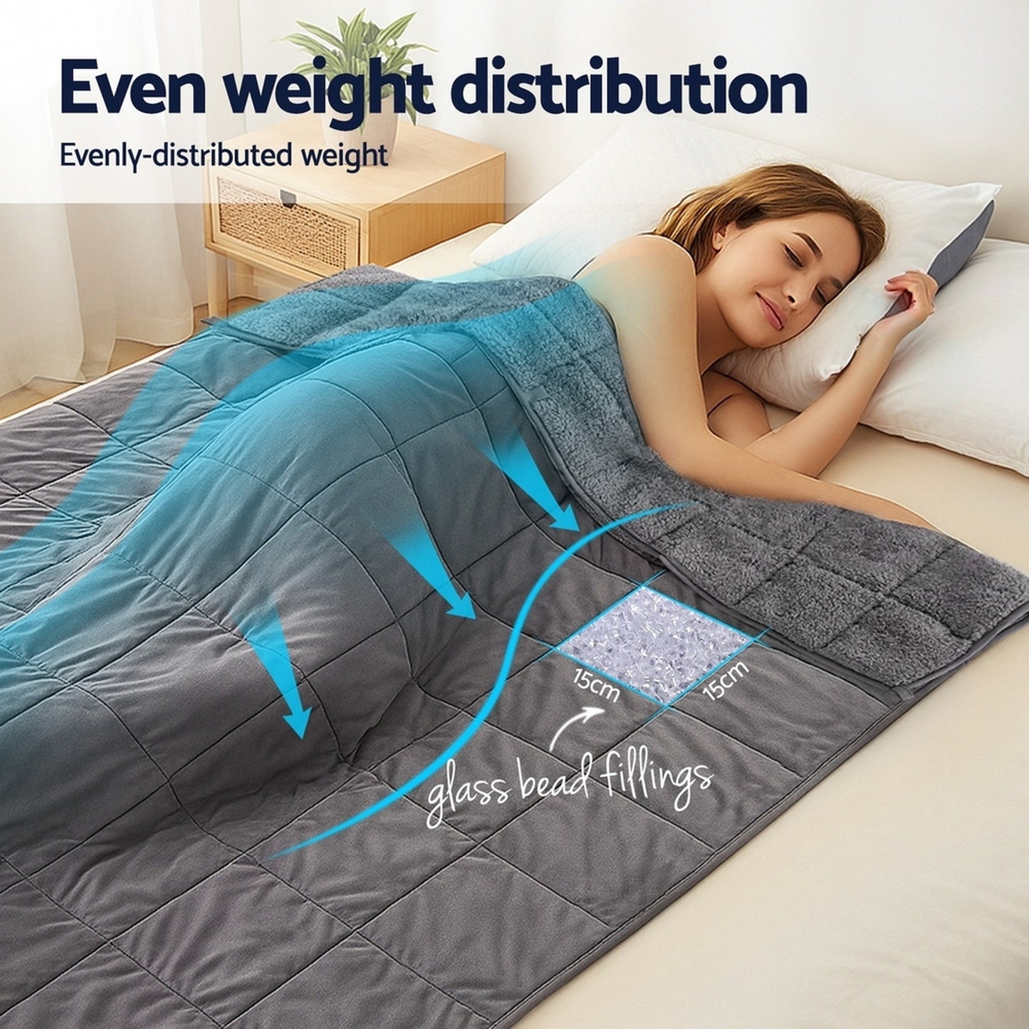 Giselle Bedding Weighted Blanket Fleece Sherpa Heavy Blanket 4.5KG - Image 9
