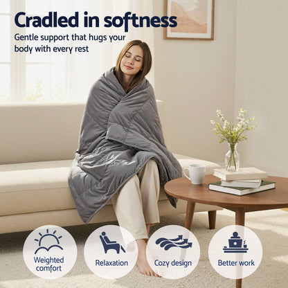 Giselle 5.5KG Weighted Blanket Adults Kid Anti Anxiety Gravity Blankets Sherpa Fleece - Image 4