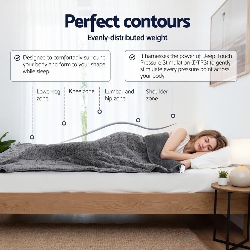 Giselle 6.8KG Weighted Blanket Adults Kid Anti Anxiety Gravity Blankets Sherpa Fleece - Image 5