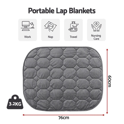 Giselle Weighted Lap Blanket 3.2KG Grey Crystal Velvet Quilted Glass Bead Fill for Sofa Office - Image 2