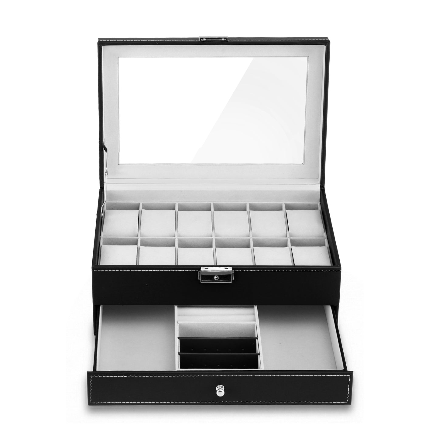 Embellir 12 Grids Watch Box Organizer Case Jewelry Display Storage Showcase - Image 3