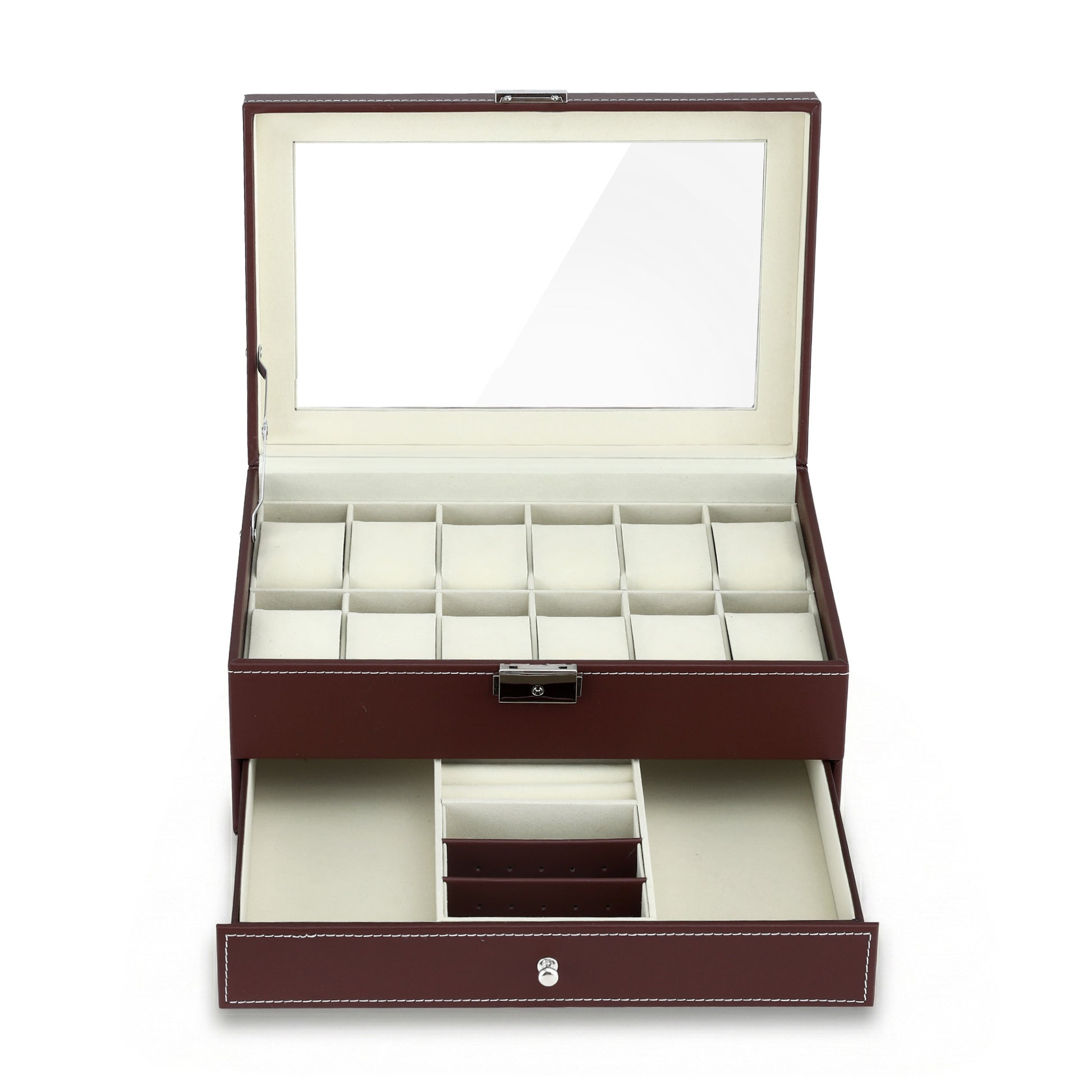 Embellir 12 Grids Watch Box Organizer Case Jewelry Display Storage Showcase - Image 3