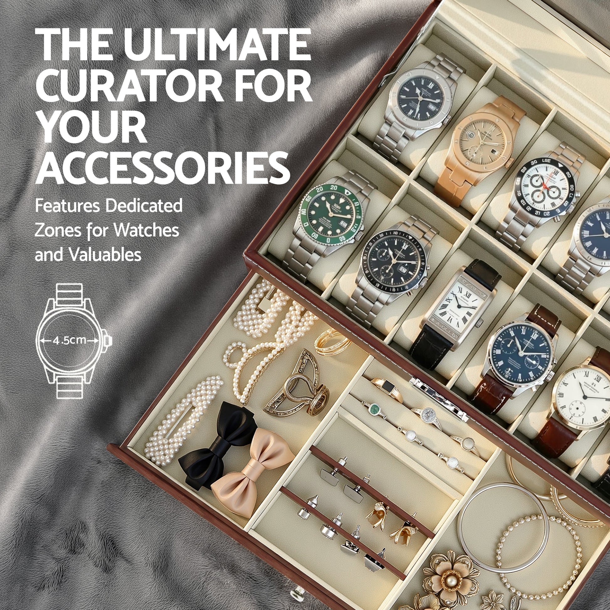Embellir 12 Grids Watch Box Organizer Case Jewelry Display Storage Showcase - Image 6
